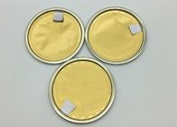 Couvercles de papier aluminium de penny de catégorie comestible pour le conteneur de poudre infantile emballant non la peau facile EOE de couleur d'or de flaque