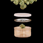Pot clair de stockage d'Edibles de cannabis de mauvaise herbe du plastique 100ml avec des autocollants