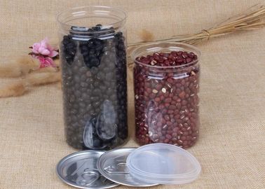 Dry Medicine BPA Free Clear PET Jar For Snack Packaging White Red