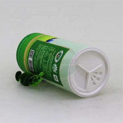 OEM Customized Round Cylinder Paper Tube Paper Packaging Jar with Rotating Switch Open Lids Shake Top For Power Suger Salt