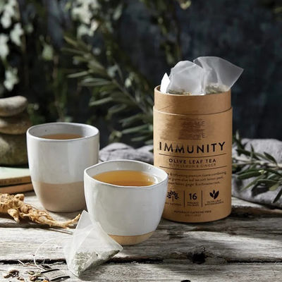 Biodegradable Tea Bag Cylinder Packaging Round Cardboard Cans Recycled Tea Paper Tube For Food Coffee