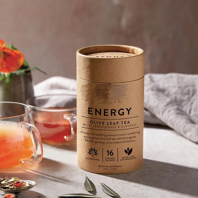 Biodegradable Tea Bag Cylinder Packaging Round Cardboard Cans Recycled Tea Paper Tube For Food Coffee