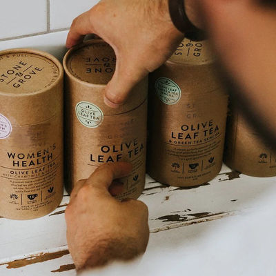Biodegradable Tea Bag Cylinder Packaging Round Cardboard Cans Recycled Tea Paper Tube For Food Coffee