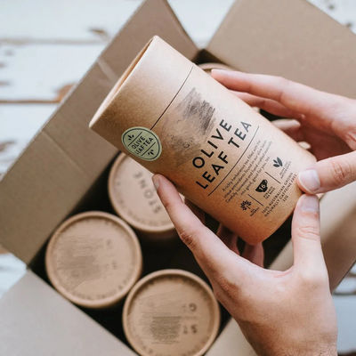 Biodegradable Tea Bag Cylinder Packaging Round Cardboard Cans Recycled Tea Paper Tube For Food Coffee