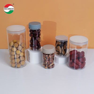 High Transparent Airting Plastic Can with Screw Top for Nuts Peanuts