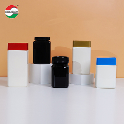 Square Cans Clear Plastic Jars With Lids Screw Top Custom Labels Package Large Plastic Jar