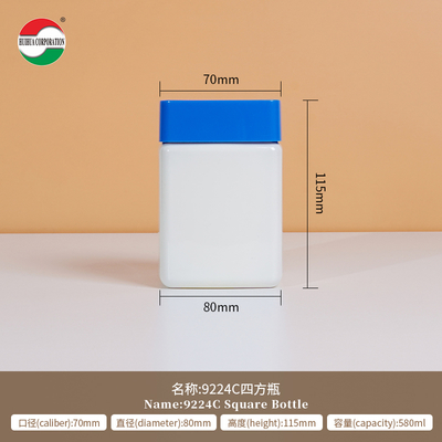 Square Cans Clear Plastic Jars With Lids Screw Top Custom Labels Package Large Plastic Jar