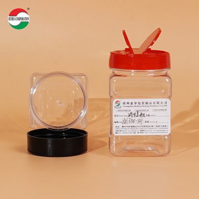 350ML Plastic Shaker Bottle Pet Packing Shaker Plastic Spice Jars/Containers With Flip Top Lid