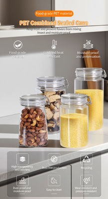 High Capacity 1080ml 1280ml 1400ml 1660ml PET Plastic Jar Bottle Clear Sealed Aluminum Lid Airtight for Mushroom Pistachio Nut