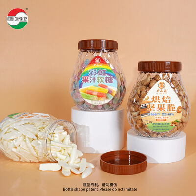 New Design Food Grade PET Plastic Can Plastic Jar for Roasted Fresh Milk Soft Candy