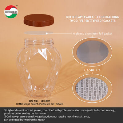 Factory 650ml Wide Mouth Plastic Jars Food Grade PET Bottle Clear Seal For Candy Cookie Food Cans With Lids