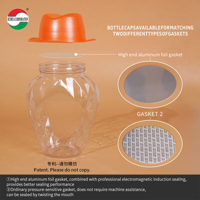 New Product Hat-Shaped Lid PET Can Plasticbottle Food Grade Wide Mouth Cans Hot Sale Factory Made
