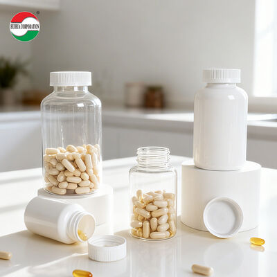 Food Grade HDPE Medicine Pill Tablet Capsule Packaging Plastic Bottles With Screw Cap