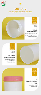 HDPE Plastic Vitamin Bottle Food Grade Jar Wide Mouth Manufacturing Wholesale Cylinder Screw Top