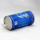 Boîtes composées de papier bleu de CMYK avec le couvercle ouvert facile en aluminium pour la poudre et le thé