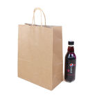 Reusable Logo Printed Kraft Paper Shopping Bag With Twisted Handle