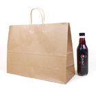 Reusable Logo Printed Kraft Paper Shopping Bag With Twisted Handle