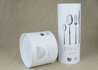 Emballage en plastique blanc adapté aux besoins du client de tube de papier d'emballage de couvercle, cuvette et boîtes de papier de fourchette