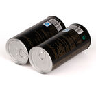 Boîtes composées noires de papier d'emballage de sachet à thé avec le couvercle en aluminium d'anneau de traction