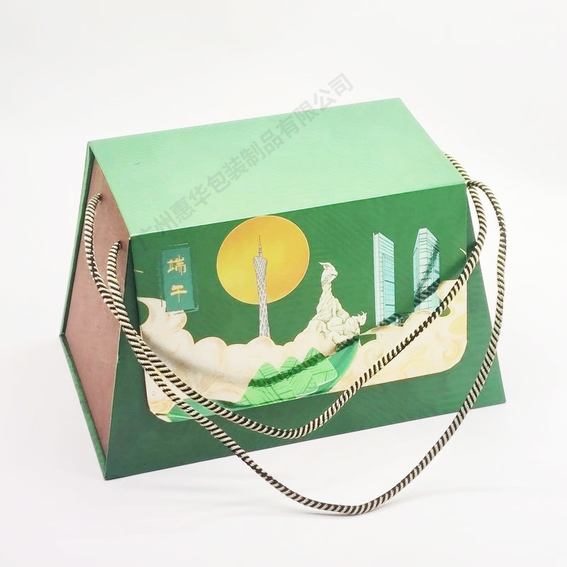 Gâteau de lune de biscuit d'emballage alimentaire de boîte-cadeau de papier réutilisé par coutume avec la poignée
