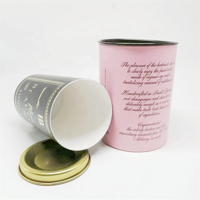 Le papier fait sur commande met en boîte le tube de empaquetage de conteneur de café de thé de carton avec la fermeture de couvercle en métal