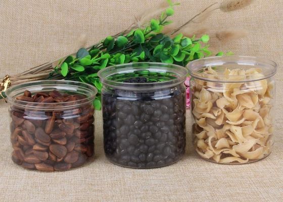 Boîte métallique ronde professionnelle de sucrerie d'animal familier de tubes clairs de conditionnement en plastique de nourriture