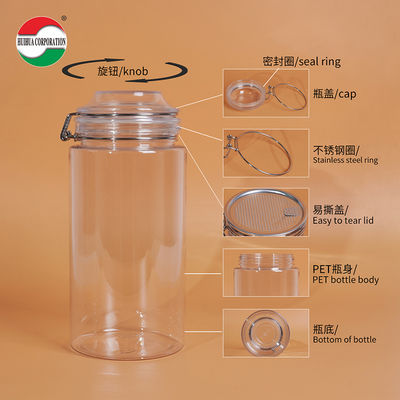High End High Good Airtight Plastic PET Can with Iron Ring for Dried Meat Floss