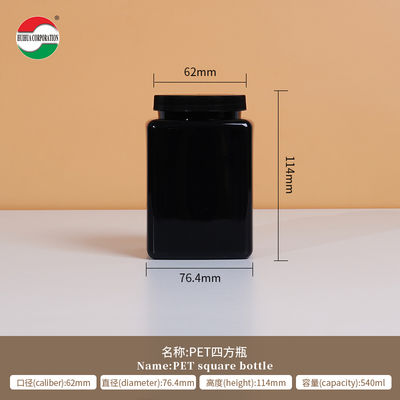 Food Grade PET Square Jar Screw Cap Direct Plastic Bottle For Clear Plastic Jars Candy Oatmeal Snacks Dried Fruit Empty Storage