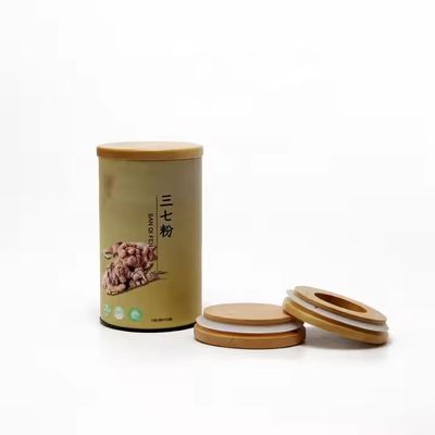 Contenant à thé hermétique en papier kraft avec couvercle en liège, tube d'emballage cylindrique pour aliments, bonbons, artisanat, biscuits, surface gaufrée