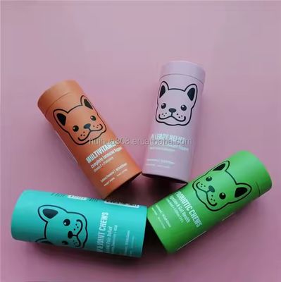 Papeterie composite Kraft imprimée sur mesure Can PET Chien chat traite du papier alimentaire Tubes d'emballage Plastique pour le chocolat artisanal