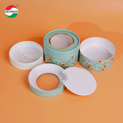 Tube d'emballage cylindrique avec fenêtre en PVC pour cosmétiques, poudre libre, huiles essentielles, crème pour le visage, maquillage, papier de soie