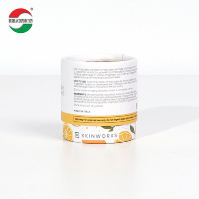 Custom Eco Friendly Biodegradable White Cardboard Paper Tube with OEM Size CMYK UV Gold Stamping Printing Paper Tube for Capsules