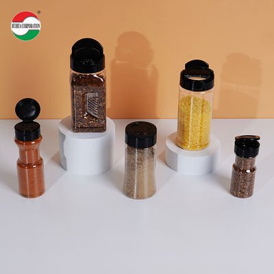 PET Plastic Spice Jar with PP Flip Lid Salt Pepper Seasoning Container for Kitchen Storage