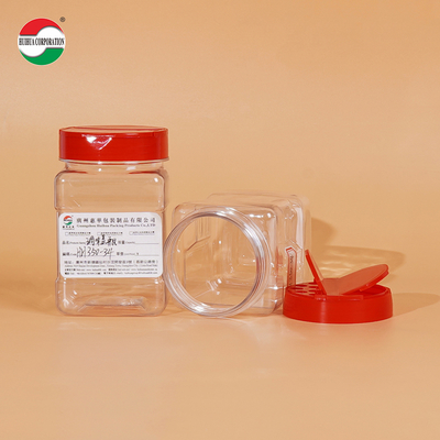 350 ml bouteille de mélangeur en plastique pour animaux de compagnie, emballage de mélangeur, bocaux/récipients en plastique pour épices avec couvercle pliable