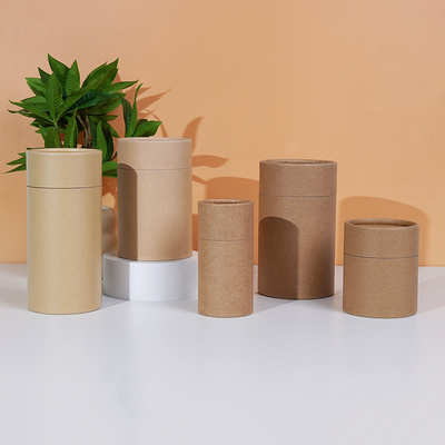 Tube en carton kraft cylindrique de qualité alimentaire personnalisé et biodégradable pour l'emballage de cadeaux, de café, de thé et de poudre de matcha