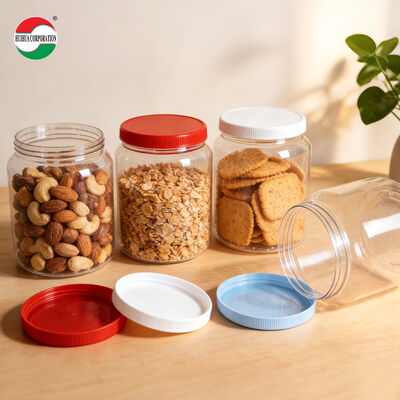 2000 ml 2200 ml 2625 ml Bouteille de bonbons à large bouche Contenant de stockage en plastique en PET Emballage avec bouchon à vis