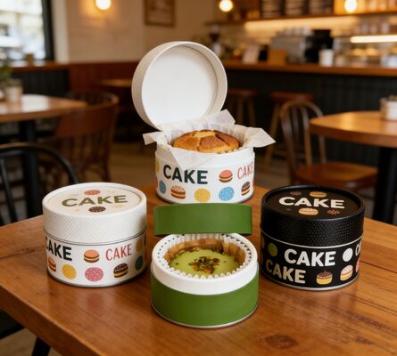 Emballage biodégradable pour tube alimentaire pour gâteau, dessert, cheesecake, papier de cuisson Kraft haute température, canister
