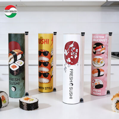 Nouveau design écologique sur mesure imprimé de qualité alimentaire Pop Push Sushi Papier artisanal recyclé pour tube de sushi en gros