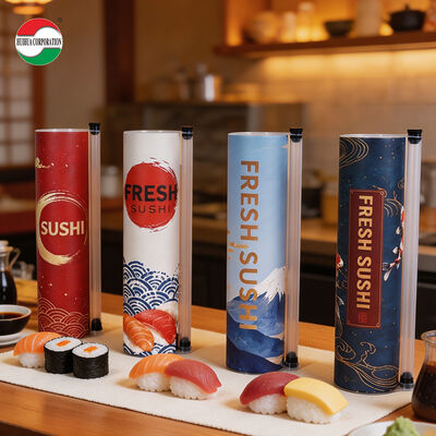Nouveau design écologique Imprimé sur mesure de qualité alimentaire Pop Push Sushi Tubes de papier recyclées