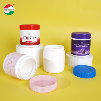 Boîtes en plastique HDPE de qualité alimentaire blanche personnalisées avec capuchon à vis pour supplément de poudre de protéines