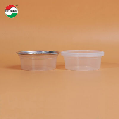 Food Grade Clear PP Plastic High-Temperature Resistance Bowl Cylinder Jar with Easy Open Lids for Salad Lollipops Canned Food