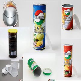 Peel Off Foil Sealed Embossing Paper Composite Cans For Chips , Snack Foods