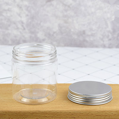 Food Grade PET Plastic Cans With Silver LIDS And Transparent Cans Of Various Sizes