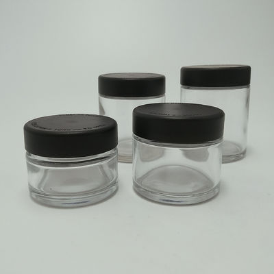 3oz à l'épreuve des contenants transparents pour enfants Herbes fleurs Jar en verre CBD Flowers Jar