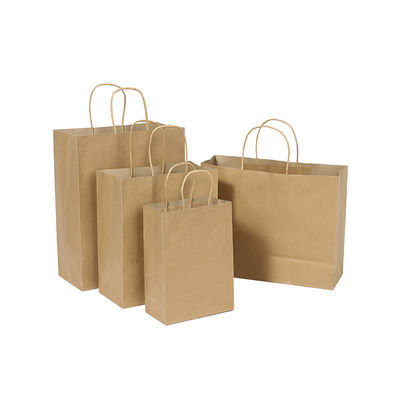 Taille adaptée aux besoins du client imprimant biodégradable de Logo Kraft Paper Packaging Bag réutilisé