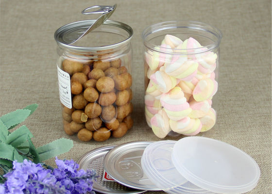 Cylindre en plastique clair standard, pots ouverts faciles en aluminium qui respecte l'environnement