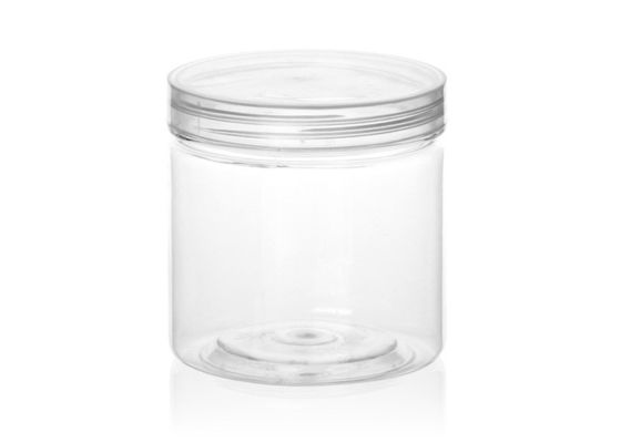 Nourriture en plastique claire transparente de récipients de cylindre en boîte avec le chapeau de vissage